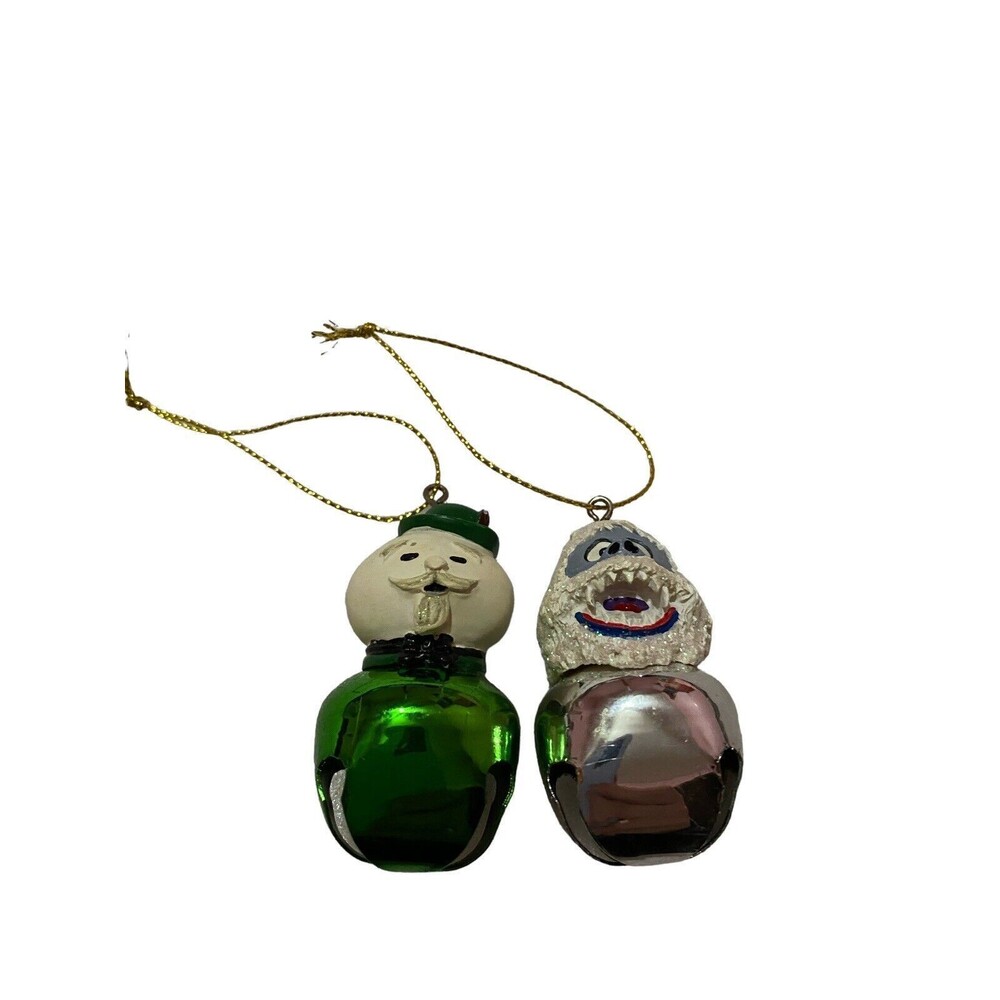 Rudolf The Red Nose Reindeer Ornament Snow Monster & Snow Man Bells